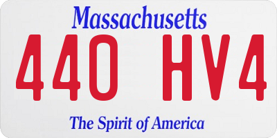 MA license plate 440HV4