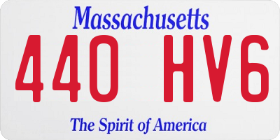 MA license plate 440HV6