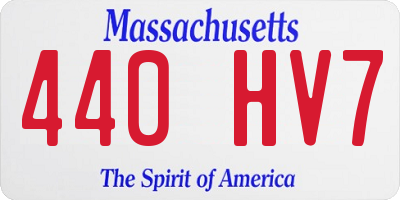 MA license plate 440HV7