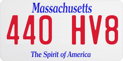 MA license plate 440HV8