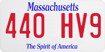 MA license plate 440HV9