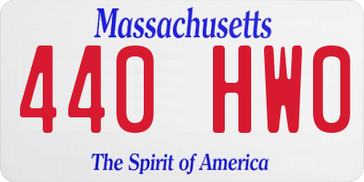 MA license plate 440HW0