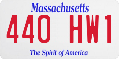 MA license plate 440HW1