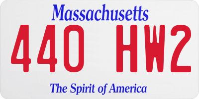 MA license plate 440HW2