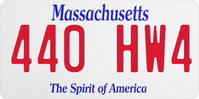 MA license plate 440HW4