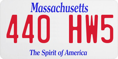 MA license plate 440HW5