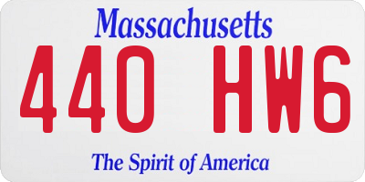 MA license plate 440HW6
