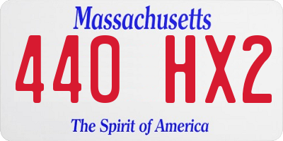 MA license plate 440HX2