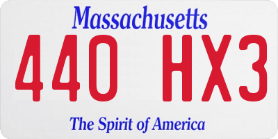 MA license plate 440HX3