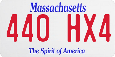 MA license plate 440HX4