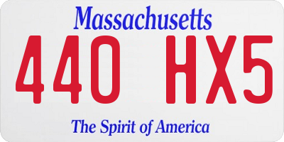 MA license plate 440HX5