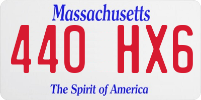 MA license plate 440HX6