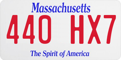 MA license plate 440HX7