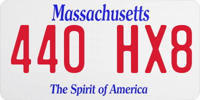 MA license plate 440HX8