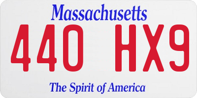 MA license plate 440HX9