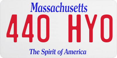 MA license plate 440HY0