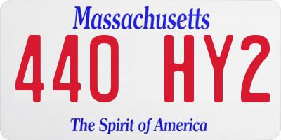MA license plate 440HY2