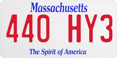 MA license plate 440HY3