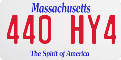 MA license plate 440HY4