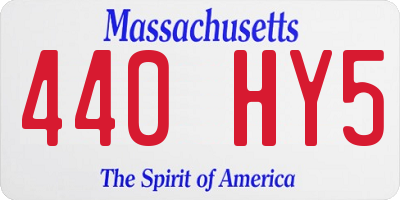 MA license plate 440HY5