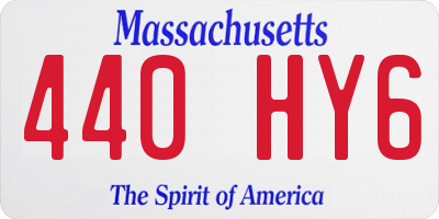 MA license plate 440HY6
