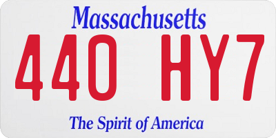 MA license plate 440HY7