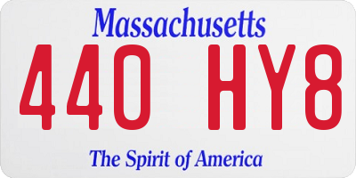 MA license plate 440HY8