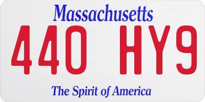 MA license plate 440HY9