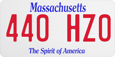 MA license plate 440HZ0