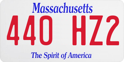 MA license plate 440HZ2