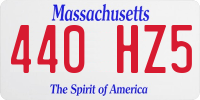 MA license plate 440HZ5