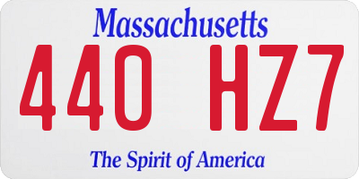 MA license plate 440HZ7