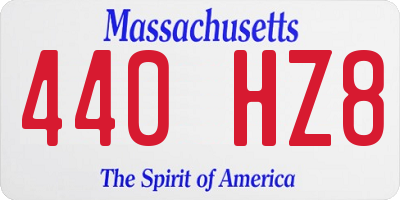 MA license plate 440HZ8