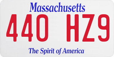 MA license plate 440HZ9