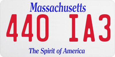 MA license plate 440IA3