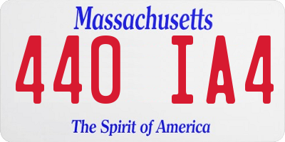 MA license plate 440IA4
