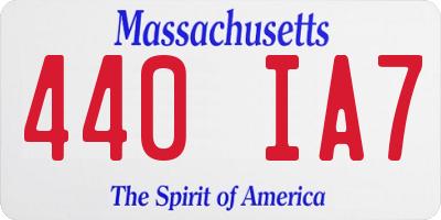 MA license plate 440IA7