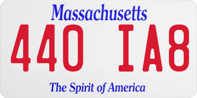 MA license plate 440IA8