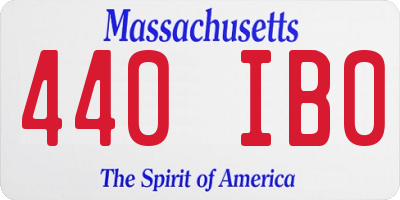 MA license plate 440IB0