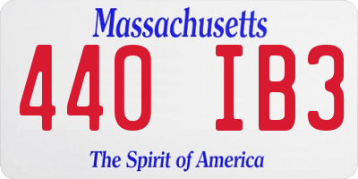 MA license plate 440IB3