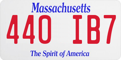 MA license plate 440IB7