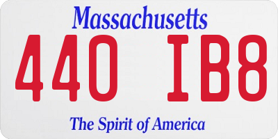 MA license plate 440IB8