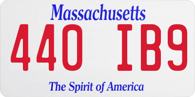 MA license plate 440IB9