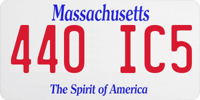 MA license plate 440IC5