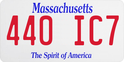 MA license plate 440IC7