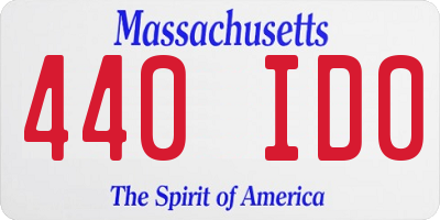 MA license plate 440ID0