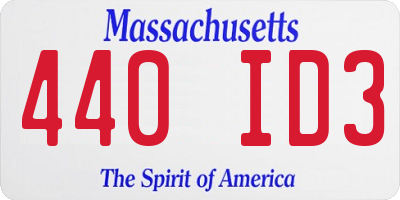 MA license plate 440ID3