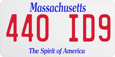 MA license plate 440ID9