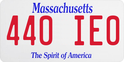 MA license plate 440IE0
