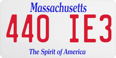 MA license plate 440IE3